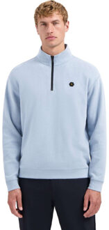 No Excess Sweater half zip soft rib relaxed f dusty blue Blauw - XL