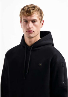 No Excess Sweater hooded brushed black Zwart - L
