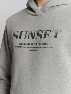 No Excess Sweater hooded grey melange Grijs - XL