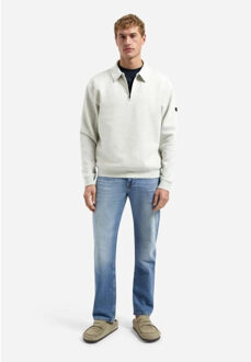 No Excess Sweater polo half zip kit melange Beige - L