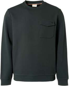 No Excess Sweater ronde hals crewneck jacquard dark steel Groen - XL