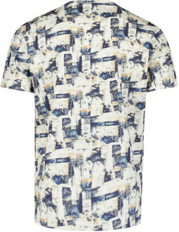 No Excess T-Shirt Crewneck Allover Printed Blue  2XL Blauw, Wit