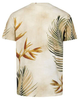 No Excess T-shirt crewneck allover printed sl sand - maat XXL Kaki