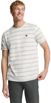 No Excess T-shirt crewneck jacquard stripe offwhite Beige - L