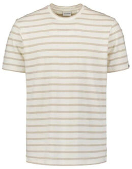 No Excess T-shirt crewneck jacquard stripes offwhite Beige - XXL