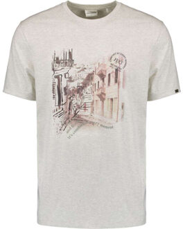 No Excess T-shirt crewneck melange chest prin kit Groen - XL