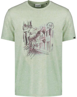 No Excess T-shirt crewneck melange chest prin mint Groen - XL