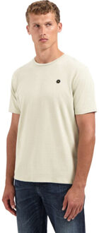 No Excess T-shirt crewneck melange jacquard s light moss - maat XL Bruin