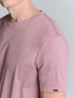 No Excess T-shirt crewneck melange mauve - maat XXL Roze
