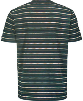 No Excess T-shirt crewneck multi coloured str dark green Groen