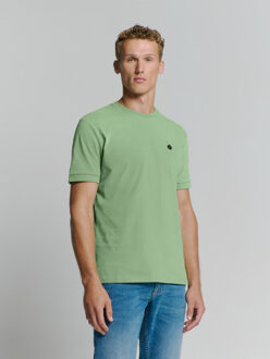 No Excess T-shirt crewneck peached with linen - Groen - M