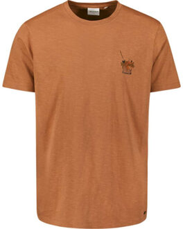 No Excess T-shirt crewneck placed prints slub caramel Bruin