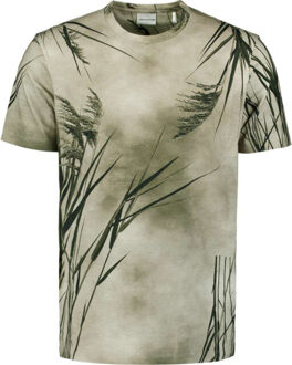 No Excess T-shirt crewneck slub allover print offwhite Beige