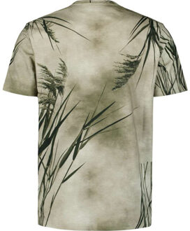 No Excess T-shirt crewneck slub allover print offwhite - maat XXXL Beige