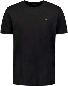 No Excess T-shirt crewneck slub black - maat L Zwart