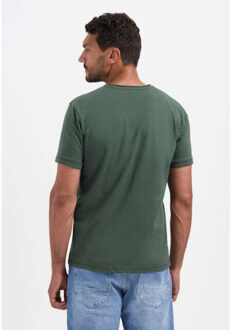 No Excess T-shirt crewneck slub dark green - maat L Groen