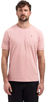 No Excess T-shirt crewneck slub light mauve - maat M Veelkleurig