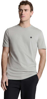 No Excess T-shirt crewneck small pin stripe mid grey Veelkleurig - L