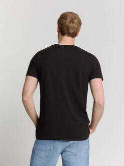 No Excess T-shirt crewneck solid basic black Zwart