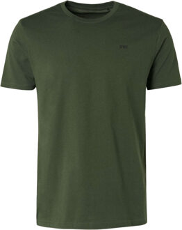 No Excess T-shirt crewneck solid basic dark green Groen - XL