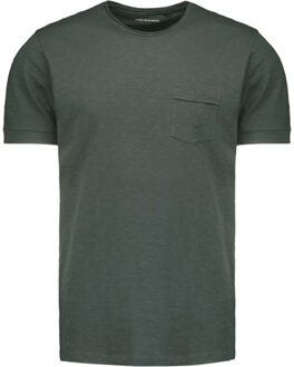 No Excess T-shirt crewneck solid basic dark steel Groen - L