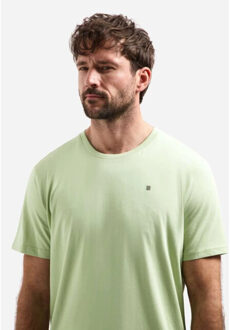 No Excess T-shirt crewneck solid basic green - maat L Groen