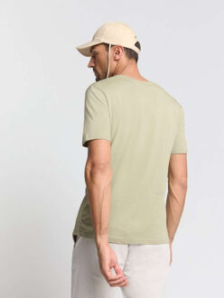 No Excess T-shirt crewneck solid basic light moss Bruin - XXXL