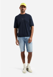 No Excess T-shirt crewneck solid heavy interl night Blauw - L