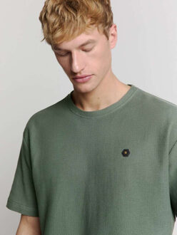 No Excess T-shirt crewneck solid relief jacqu dark steel Groen - XXXL