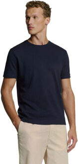 No Excess T-shirt crewneck solid relief jacqu deep blue - maat XXXL Blauw