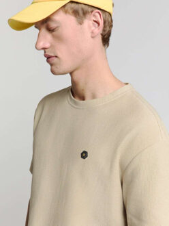 No Excess T-shirt crewneck solid relief jacqu sand Kaki - M