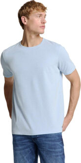 No Excess T-shirt crewneck solid relief knit sky - maat XL Bruin