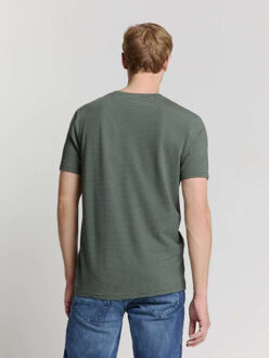 No Excess T-shirt crewneck stripes dark steel Groen