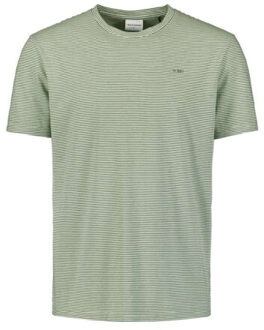 No Excess T-shirt crewneck stripes mint Groen - L