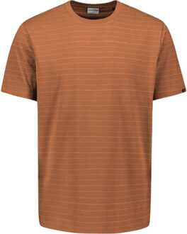 No Excess T-shirt crewneck yarn dyed pin stri caramel Bruin - XXL
