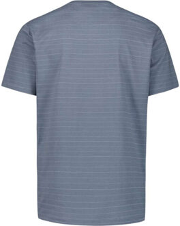 No Excess T-shirt crewneck yarn dyed pin stri washed blue Blauw - XXXL