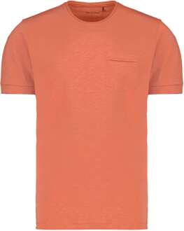 No Excess T-shirt korte mouw ronde hals melon Oranje - XL