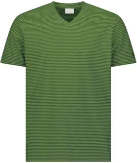 No Excess T-shirt korte mouw ronde hals met streep green Groen - L