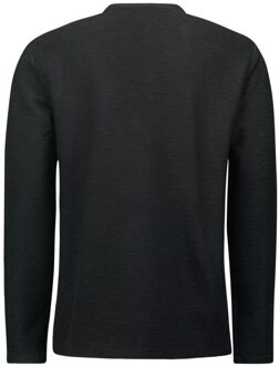 No Excess T-Shirt Long Sleeve Granddad Slub Melange Black 3XL