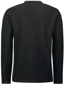 No Excess T-Shirt Long Sleeve Granddad Slub Melange Black L