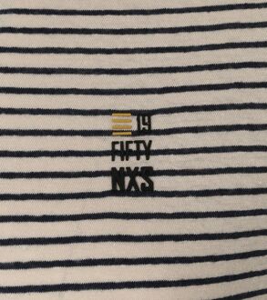 No Excess T-Shirt Strepen Yarn Dye Beige - XXL