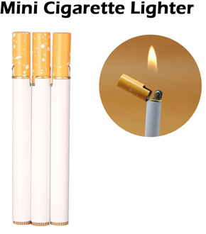(No Gas) Outdoor Useful Creative Mini Compact Jet Butane Lighter Metal Cigarette Shaped Inflatable Gas LighterCigarette Oil