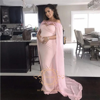 No Liner Dress 2020 Maternity Photography Props Cape Slash Neck Chiffon Maternity Photo Shoot Long Cape Cloak Outfit