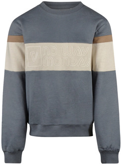No Way Monday jongens sweater Blauw - 158