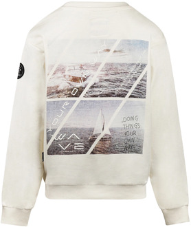 No Way Monday jongens sweater Ecru - 134
