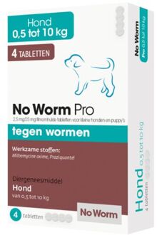 NO WORM Exil No Worm Pro - Kleine Hond - 4 Tabletten