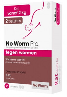 NO WORM Kat vanaf 2kg Tabletten - Ontwormen - 4 stuks