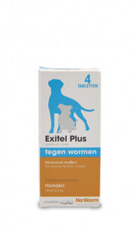 NO WORM Ontwormingsmiddel - Middel Grote Hond - 4 Tabletten