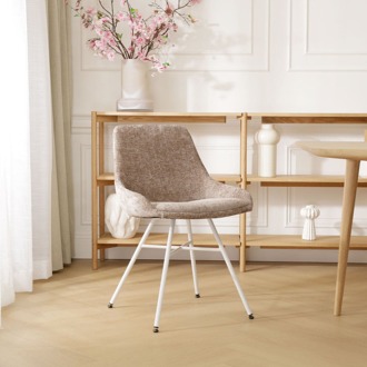 Noa-Isa eetkamerstoel bruin - wit onderstel