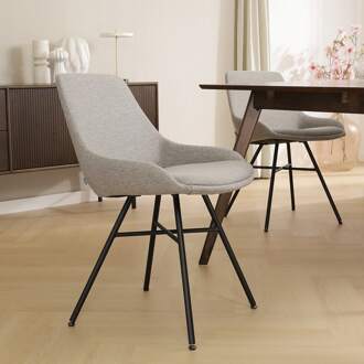 Noa-Isa eetkamerstoel warm grijs - zwart onderstel